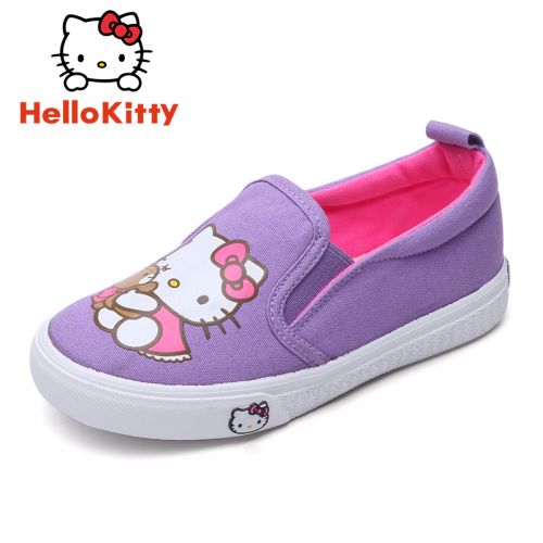 Chaussures de tennis enfants en toile HELLO KITTY pour printemps - semelle vulcanisation Ref 1008289
