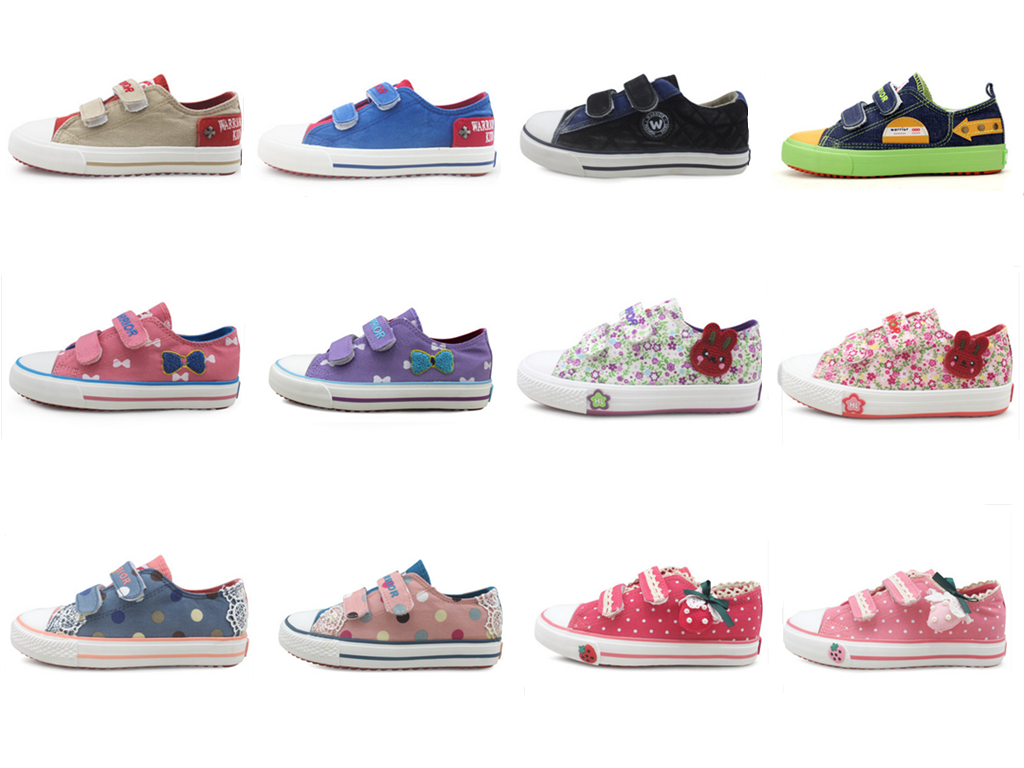 Chaussures de tennis enfants en toile WARRIOR pour Toute saison - semelle caoutchouc antidérapant Ref 1008309