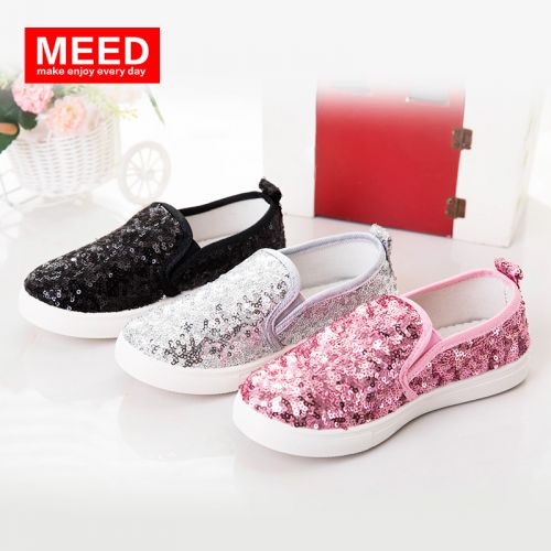 Chaussures de tennis enfants MEED paillette pour printemps - semelle plastique Ref 1008417