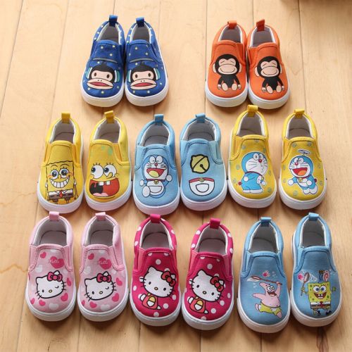 Chaussures de tennis enfants en toile pour printemps - semelle plastique Ref 1008477