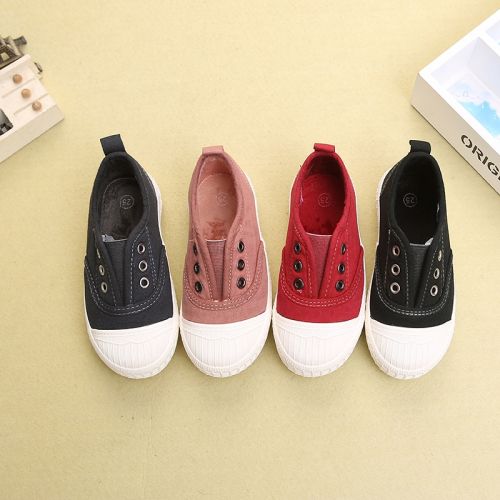 Chaussures de tennis enfants en toile SAMISOBO pour printemps - semelle plastique Ref 1008503