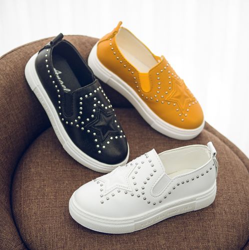Chaussures de tennis enfants en similicuir pour printemps - semelle caoutchouc Ref 1008555