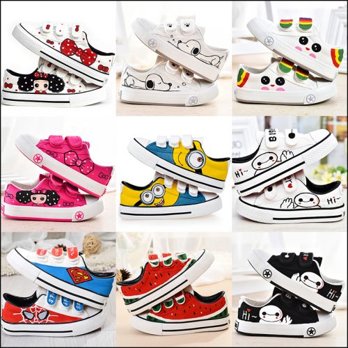 Chaussures de tennis enfants en toile pour printemps - Ref 1008837