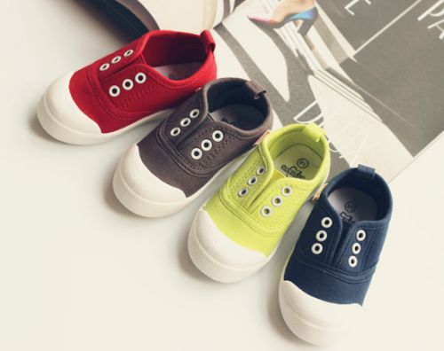 Chaussures de tennis enfants en toile pour printemps - semelle caoutchouc antidérapant Ref 1009025