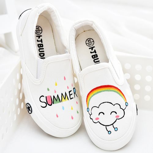 Chaussures de tennis enfants en toile pour printemps - Ref 1009055