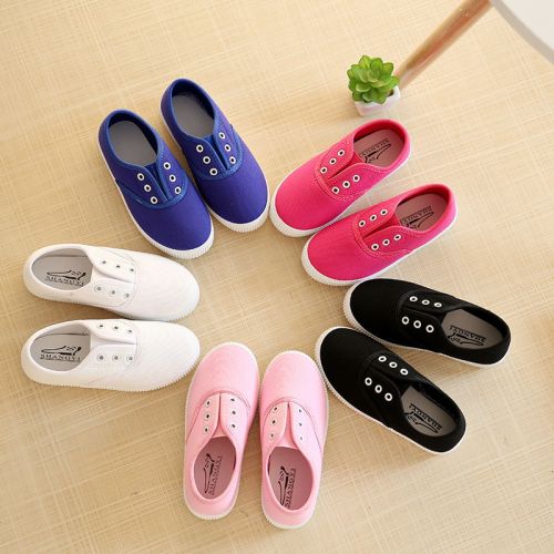 Chaussures de tennis enfants en toile pour printemps - semelle plastique Ref 1009091