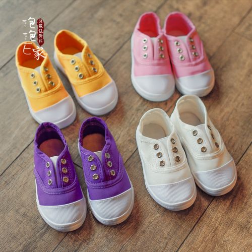 Chaussures de tennis enfants en toile métal pour printemps - semelle caoutchouc Wear Ref 1009152