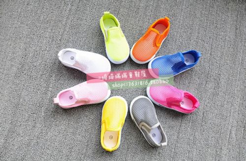 Chaussures de tennis enfants en tissu creux pour été - semelle caoutchouc Ref 1009266