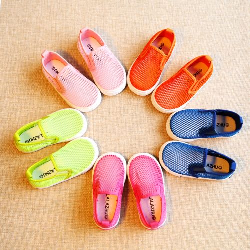 Chaussures de tennis enfants en toile creux pour été - semelle plastique Ref 1009305