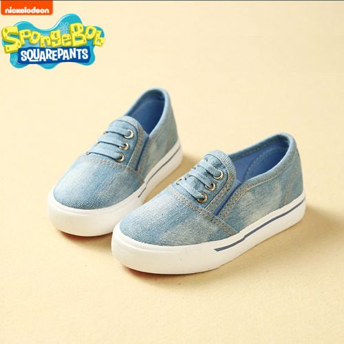 Chaussures de tennis enfants en toile SPONGEBOB SQUAREPANTS pour printemps - semelle caoutchouc Ref 1009455