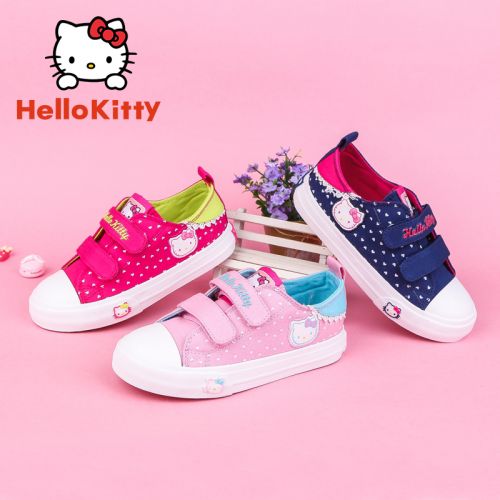 Chaussures de tennis enfants en toile HELLO KITTY pour printemps - semelle vulcanisation Ref 1009560