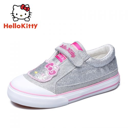 Chaussures de tennis enfants en tissu HELLO KITTY pour printemps - semelle vulcanisation Ref 1010387