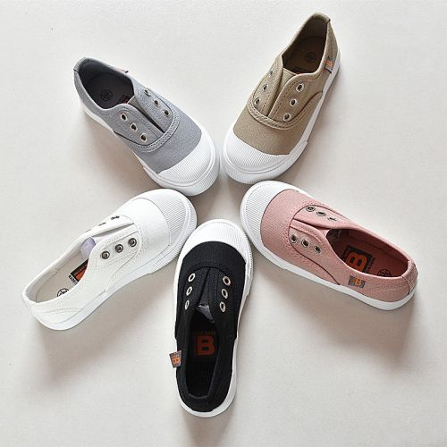Chaussures de tennis enfants en toile AKATIE pour printemps - semelle plastique Ref 1010487