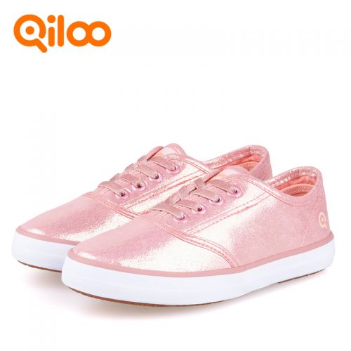 Chaussures de tennis enfants en toile QILOO paillette pour printemps - semelle vulcanisation Ref 1010578