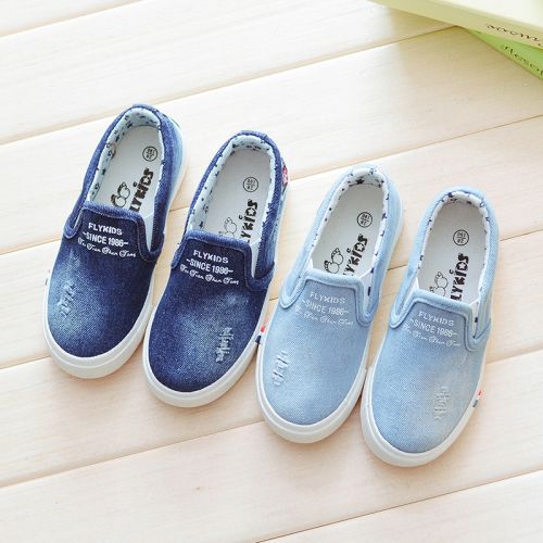 Chaussures de tennis enfants en toile pour printemps - semelle caoutchouc antidérapant Ref 1010780