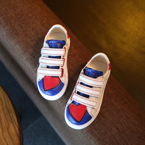 Chaussures de tennis enfants en similicuir brodé pour printemps - semelle caoutchouc Ref 1010832