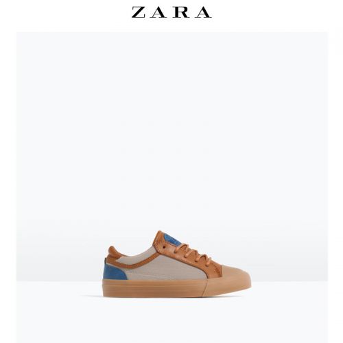Chaussures de tennis enfants en similicuir ZARA pour été - semelle caoutchouc Ref 1010989