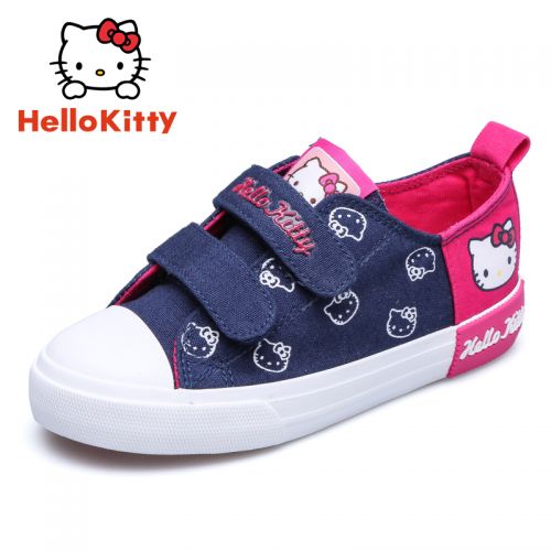 Chaussures de tennis enfants en toile HELLO KITTY paillette pour printemps - semelle vulcanisation Ref 1011780
