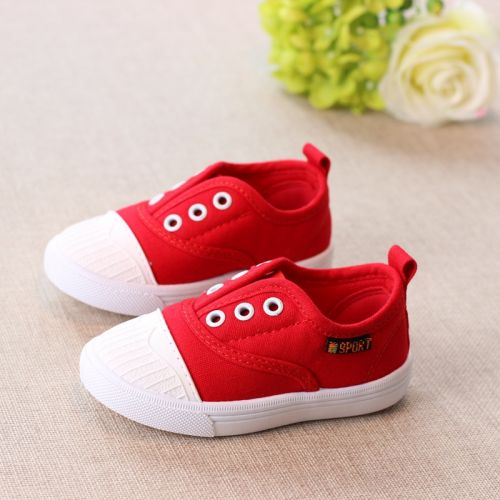 Chaussures de tennis enfants en toile pour printemps - semelle caoutchouc antidérapant Ref 1011855