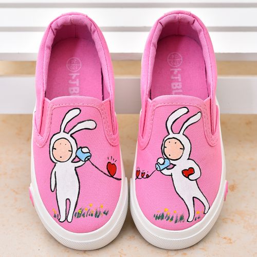 Chaussures de tennis enfants en toile pour printemps - Ref 1012752