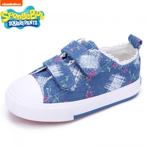 Chaussures de tennis enfants en toile SPONGEBOB SQUAREPANTS pour printemps - semelle caoutchouc Ref 1012816