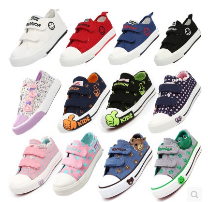 Chaussures de tennis enfants en toile WARRIOR pour printemps - semelle caoutchouc Ref 1013041