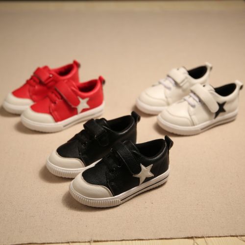 Chaussures de tennis enfants en cuir synthétique coutures pour printemps - semelle caoutchouc Ref 1013167