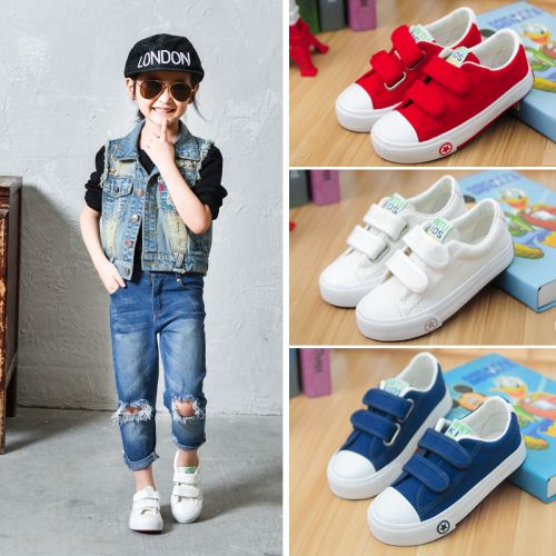 Chaussures de tennis enfants en toile pour printemps - semelle caoutchouc Ref 1013229