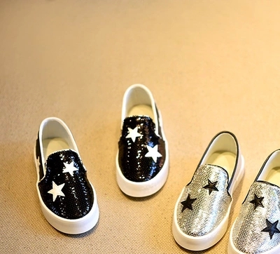 Chaussures de tennis enfants paillette pour printemps - semelle caoutchouc naturel Ref 1013469