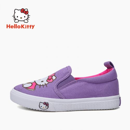 Chaussures de tennis enfants en toile HELLO KITTY pour printemps - semelle vulcanisation Ref 1013666