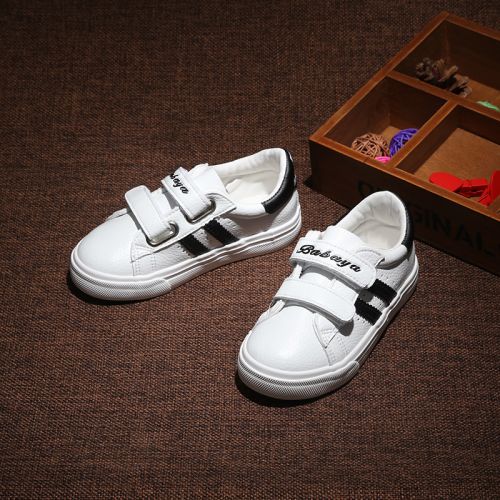 Chaussures de tennis enfants en similicuir coutures cuir pour printemps - semelle caoutchouc Ref 1013894