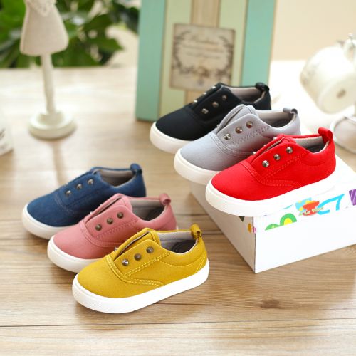 Chaussures de tennis enfants en toile rivet pour printemps - semelle caoutchouc Ref 1013965