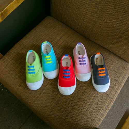 Chaussures de tennis enfants en toile pour printemps - semelle caoutchouc naturel Ref 1014300