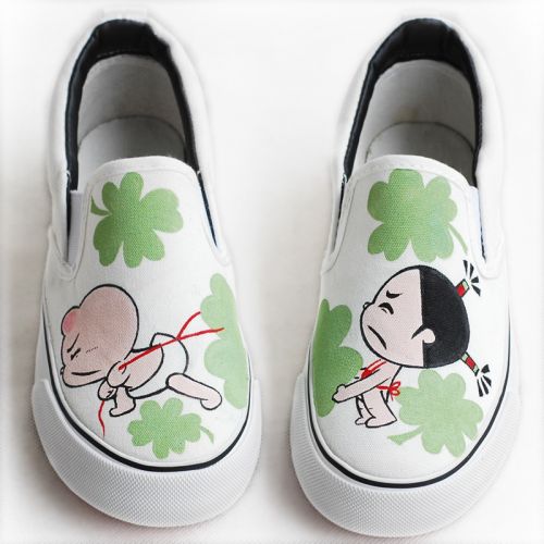 Chaussures de tennis enfants en toile pour printemps - Ref 1014338