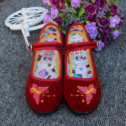 Chaussures de tennis enfants en toile brodé pour printemps - semelle caoutchouc Ref 1014513