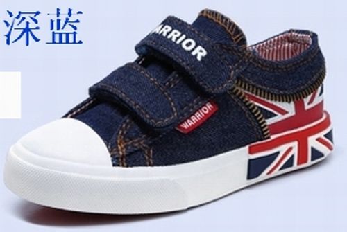 Chaussures de tennis enfants en toile WARRIOR pour printemps - semelle caoutchouc naturel Ref 1014581