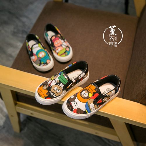 Chaussures de tennis enfants en toile pour printemps - semelle caoutchouc Ref 1014830