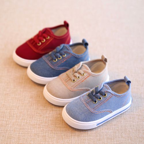 Chaussures de tennis enfants en toile pour printemps - semelle plastique Ref 1015150