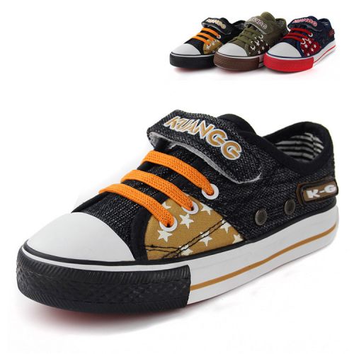 Chaussures de tennis enfants en toile brodé pour printemps - semelle caoutchouc Ref 1015277