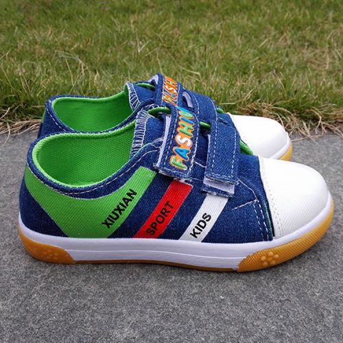 Chaussures de tennis enfants en toile pour printemps - semelle caoutchouc Ref 1015378