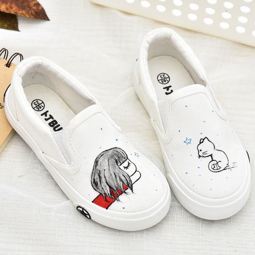 Chaussures de tennis enfants en toile pour printemps - Ref 1015475