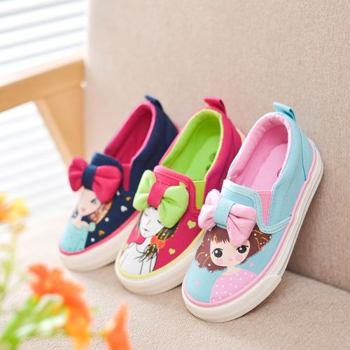 Chaussures de tennis enfants en toile pour printemps - semelle caoutchouc Ref 1015595