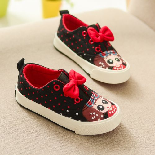 Chaussures de tennis enfants en toile pour printemps - semelle caoutchouc naturel Ref 1015736