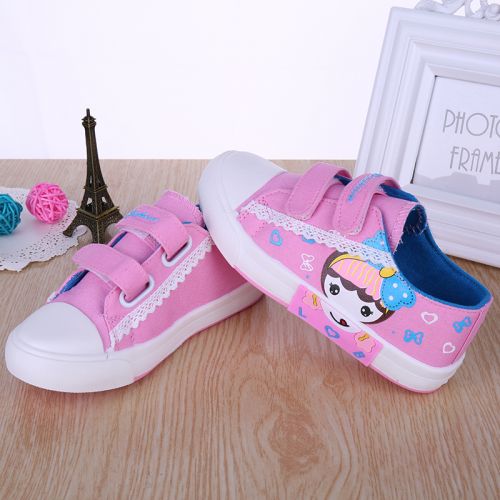 Chaussures de tennis enfants en toile pour printemps - semelle EVA Ref 1016196