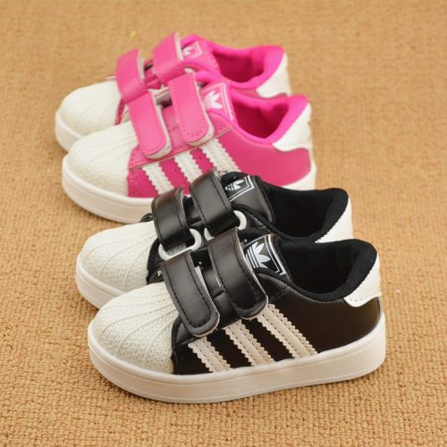 Chaussures de tennis enfants en similicuir coutures cuir pour printemps - semelle caoutchouc Ref 1016302