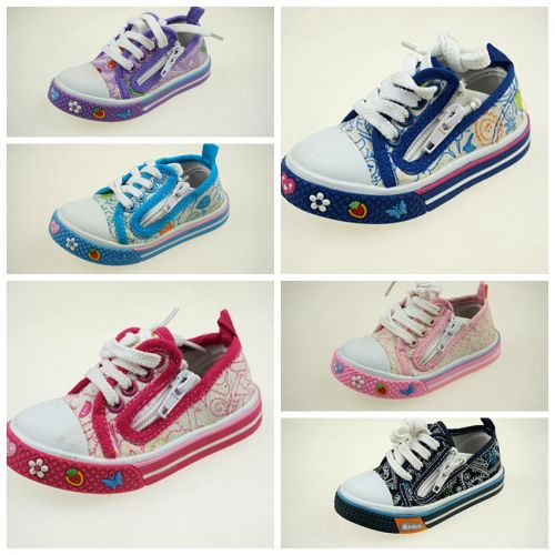 Chaussures de tennis enfants en toile pour printemps - semelle plastique Ref 1016661