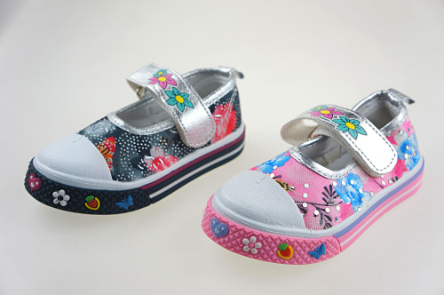 Chaussures de tennis enfants en toile pour printemps - semelle plastique Ref 1016664