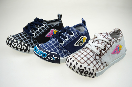 Chaussures de tennis enfants en toile pour printemps - semelle plastique Ref 1016727