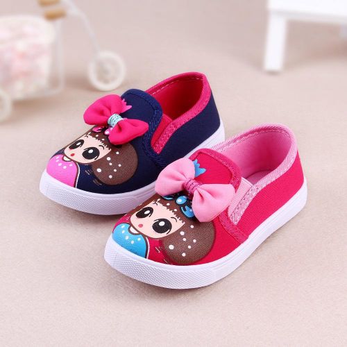 Chaussures de tennis enfants en toile pour printemps - semelle caoutchouc antidérapant Ref 1017754