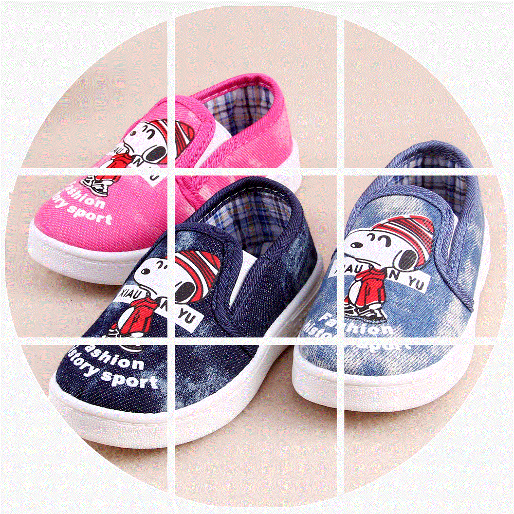 Chaussures de tennis enfants en toile pour printemps - semelle caoutchouc antidérapant Ref 1017903